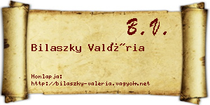 Bilaszky Valéria névjegykártya